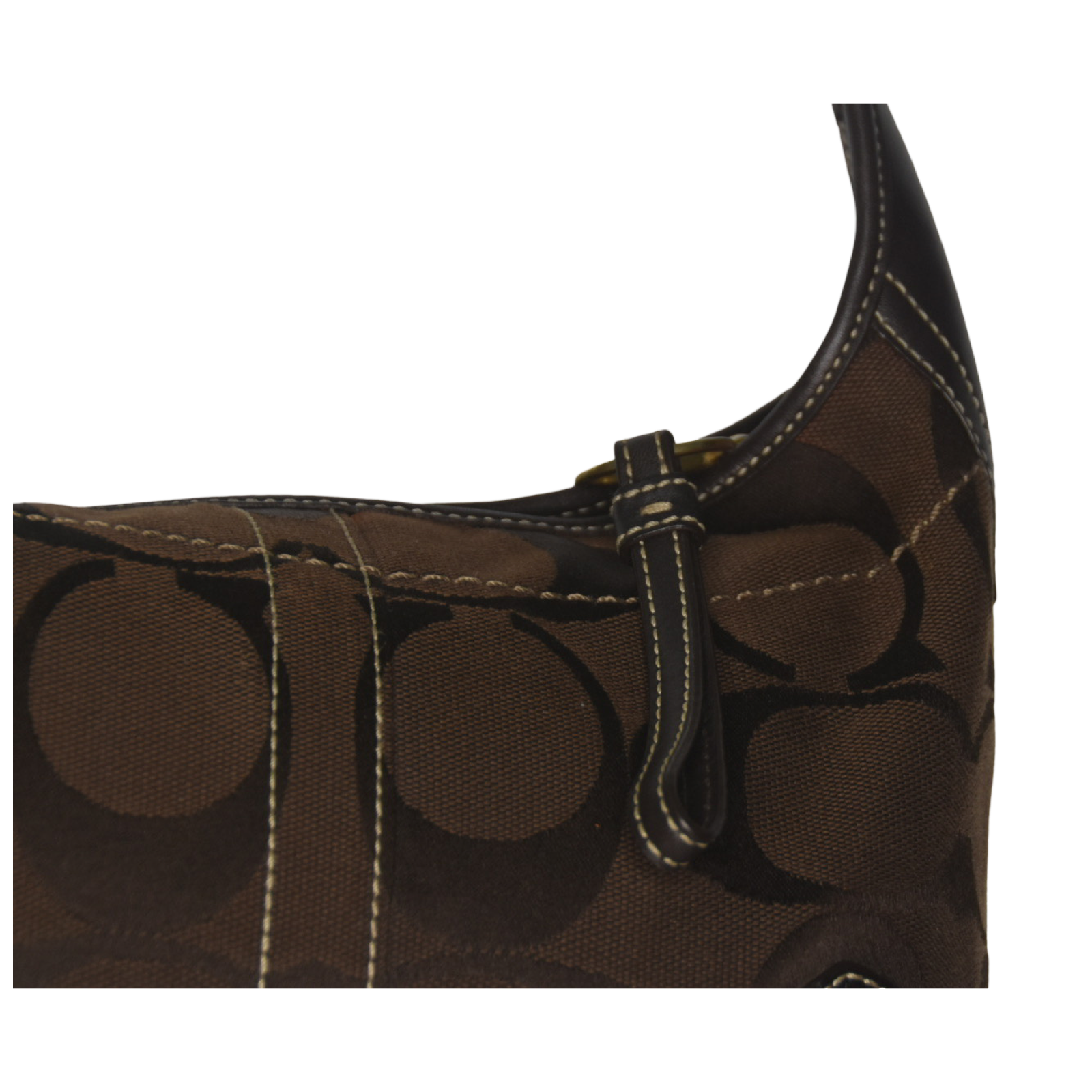 Coach Mini Brown Canvas Hobo Monogram