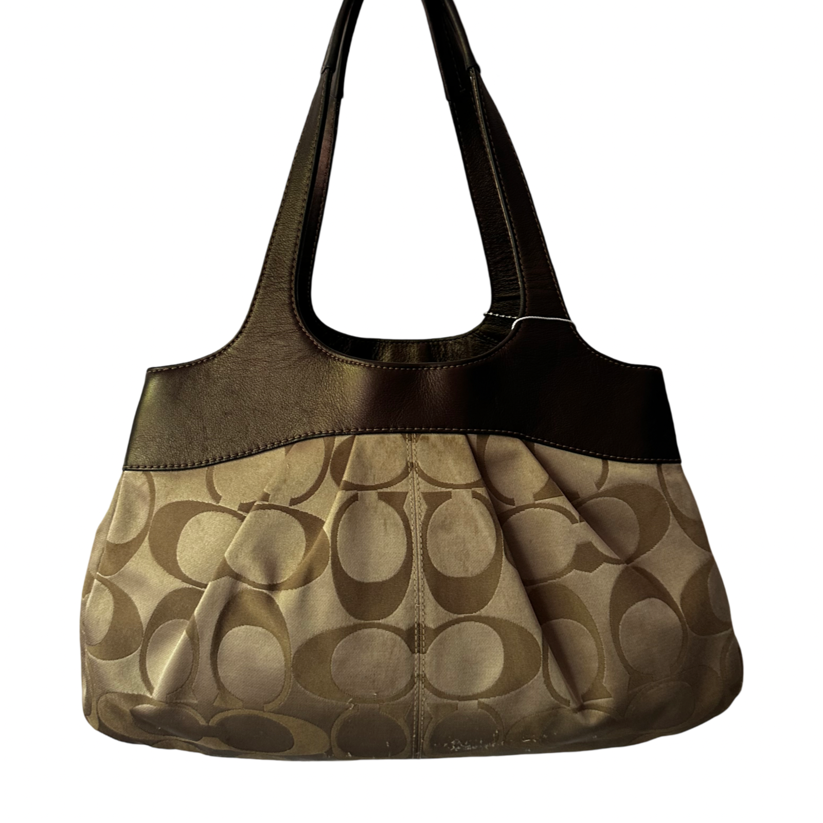 Coach Lexi Sateen Signature brown CC and brown leather