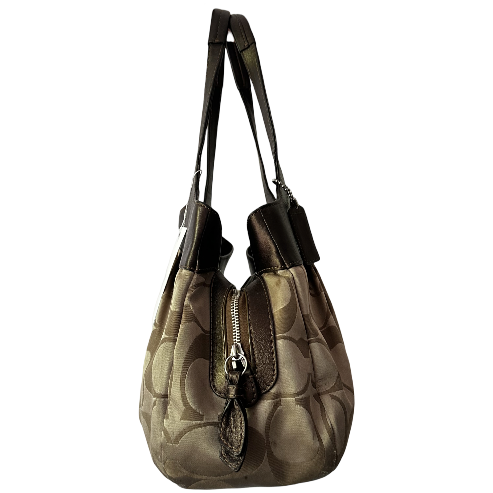 Coach Lexi Sateen Signature brown CC and brown leather