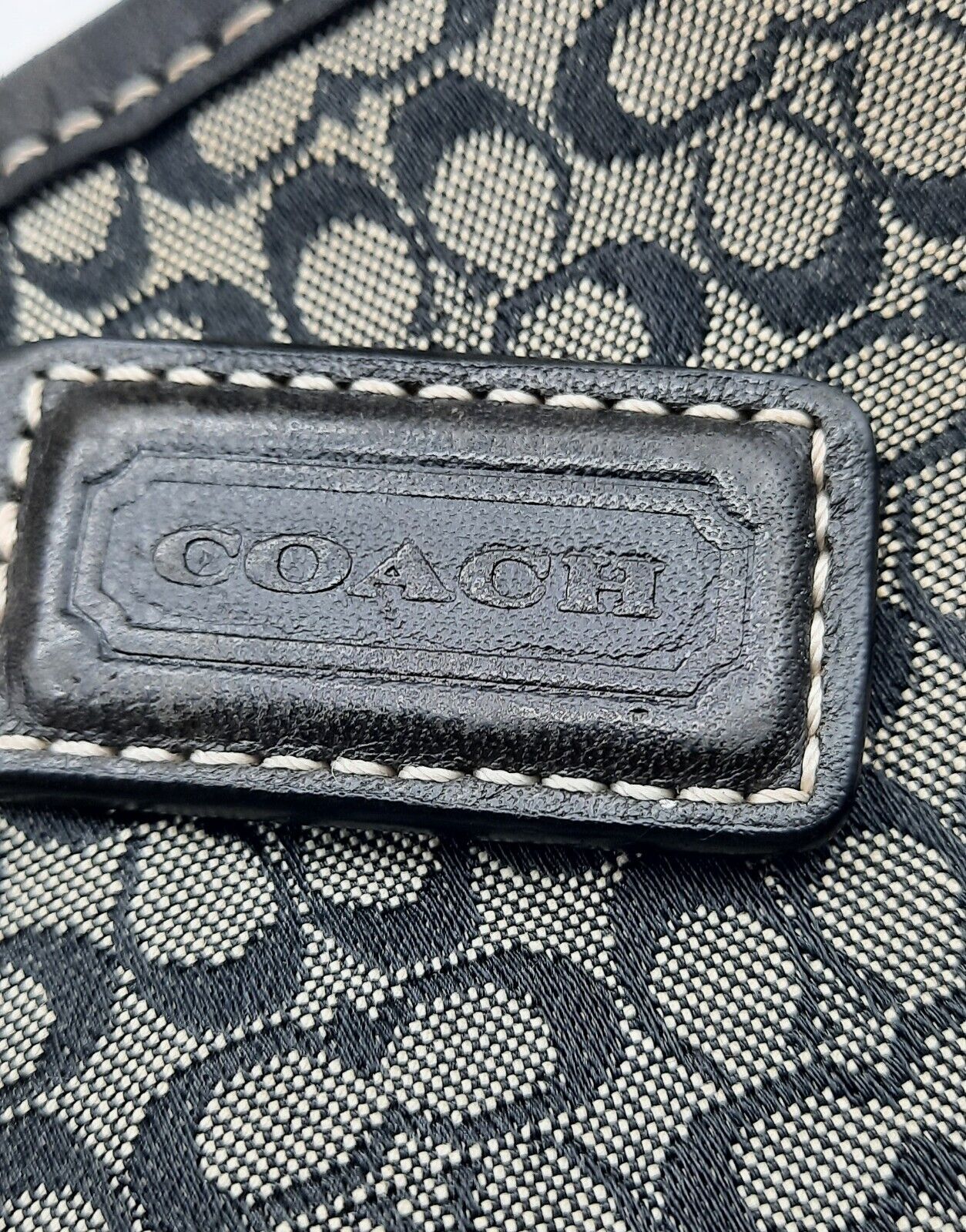 Coach Black Canvas and Leather Logo Purse Shoulder Bag