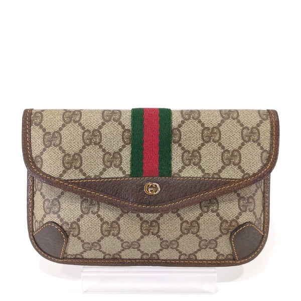 GUCCI GG Monogram Canvas Pouch Brown