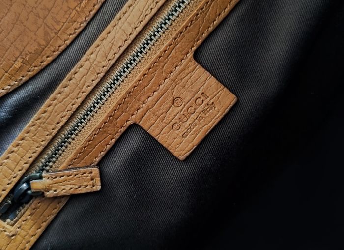 GUCCI Monogram Wooden Handle Shoulder Bag